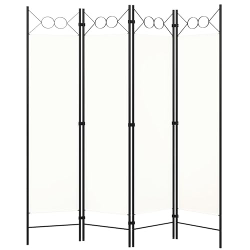 Myheimly 4-TLG. Raumteiler Klappbar Freistehend Trennwand Paravent Umkleide Sichtschutz Spanische Wand Raumtrenner Weiß 160x180 cm von Myheimly