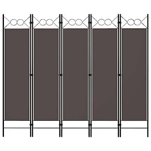 Myheimly 5-TLG. Raumteiler Klappbar Freistehend Trennwand Paravent Umkleide Sichtschutz Spanische Wand Raumtrenner Anthrazit 200 x 180 cm von Myheimly