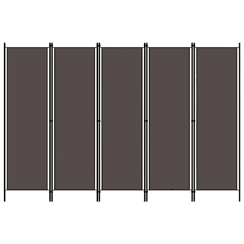 Myheimly 5-TLG. Raumteiler Klappbar Freistehend Trennwand Paravent Umkleide Sichtschutz Spanische Wand Raumtrenner Anthrazit 250x180 cm von Myheimly