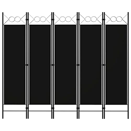 Myheimly 5-TLG. Raumteiler Klappbar Freistehend Trennwand Paravent Umkleide Sichtschutz Spanische Wand Raumtrenner Schwarz 200 x 180 cm Myheimly 5-TLG. Raumteiler Klappbar Freistehend Trennwand Paravent Umkleide Sichtschutz Spanische Wand Raumtrenner Schwarz 200 x 180 cm von Myheimly
