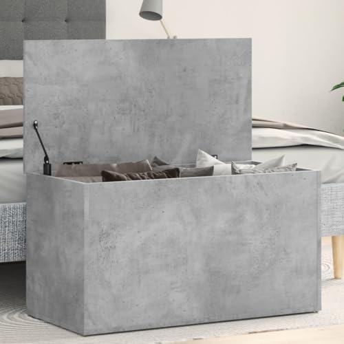 Myheimly Aufbewahrungstruhe Spielzeugtruhe Spielzeugkiste Couchtisch Beistelltisch Truhe Aufbewahrungsbox Betongrau 84x42x46 cm Holzwerkstoff von Myheimly