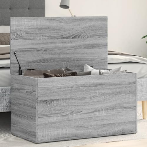 Myheimly Aufbewahrungstruhe Spielzeugtruhe Spielzeugkiste Couchtisch Beistelltisch Truhe Aufbewahrungsbox Grau Sonoma 84x42x46 cm Holzwerkstoff von Myheimly