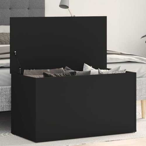 Myheimly Aufbewahrungstruhe Spielzeugtruhe Spielzeugkiste Couchtisch Beistelltisch Truhe Aufbewahrungsbox Schwarz 84x42x46 cm Holzwerkstoff von Myheimly