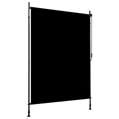 Myheimly Außenrollo Handkurbel-System Balkonrollo Senkrechtmarkise Sichtschutz Beschattung Sonnenschutz Außen Rollo Balkon 150 x 270 cm Anthrazit von Myheimly