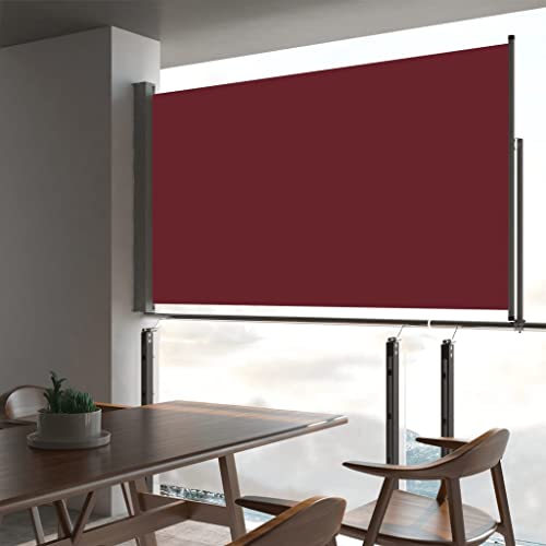 Myheimly Ausziehbare Seitenmarkise Sichtschutz Sonnenschutz 140 x 300 cm Rot von Myheimly