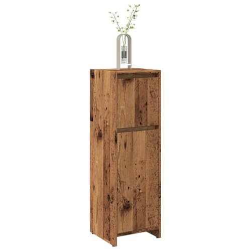 Myheimly Badschrank mit 2 Fächern 1 Schublade 1 Tür Midischrank Badschrank Badregal Badmöbel Schrank Badezimmer Regal Altholz-Optik 30x30x95 cm Holzwerkstoff von Myheimly