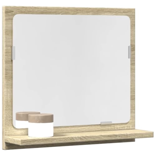 Myheimly Badspiegel mit Ablage Wandspiegel Badezimmerspiegel Bad Spiegel Hängespiegel Badezimmer Badmöbel 60x10,5x37cm Holzwerkstoff Badspiegel Sonoma Eiche,40 x 11 x 37 cm von Myheimly