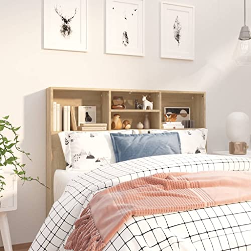 Myheimly Bett Kopfteil mit Ablagen Wand Kopfteil Bücherregal Betthaupt Bettkopfteil Schlafzimmer Sonoma Eiche, 120 x 19 x 103.5 cm Myheimly Bett Kopfteil mit Ablagen Wand Kopfteil Bücherregal Betthaupt Bettkopfteil Schlafzimmer Sonoma Eiche, 120 x 19 x 103.5 cm von Myheimly