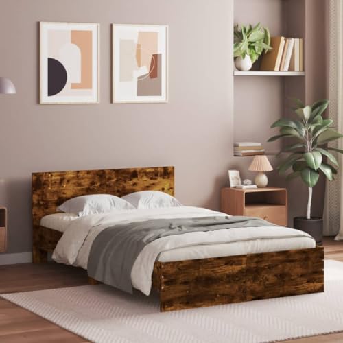 Myheimly Bettgestell mit Kopfteil Räuchereiche 135x190 cm Myheimly Bettgestell mit Kopfteil Räuchereiche 135x190 cm von Myheimly