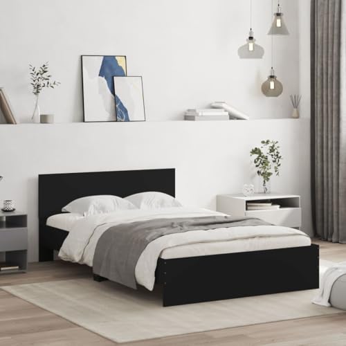 Myheimly Bettgestell mit Kopfteil Schwarz 120x190 cm Myheimly Bettgestell mit Kopfteil Schwarz 120x190 cm von Myheimly