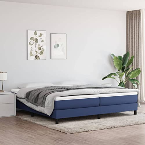 Myheimly Bettgestell ohne Matratze Polsterbett Bett für Schlafzimmer, Bettrahmen mit Lattenrost, Schlafzimmerbett Einzelbett Blau 200x200 cm Höhe 25cm Stoff Myheimly Bettgestell ohne Matratze Polsterbett Bett für Schlafzimmer, Bettrahmen mit Lattenrost, Schlafzimmerbett Einzelbett Blau 200x200 cm Höhe 25cm Stoff von Myheimly