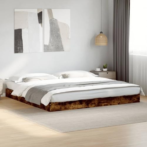 Myheimly Bettgestell ohne Matratze Räuchereiche 180x200 cm Holzwerkstoff von Myheimly