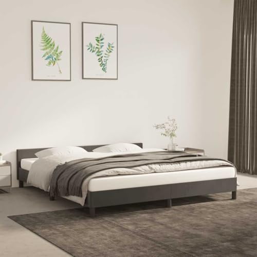 Myheimly Bettgestell ohne Matratze mit Kopfteil, Bettrahmen mit Lattenrost, Bett Polsterbett mit Stützbeinen, Schlafzimmerbett Einzelbett Dunkelgrau 160x200 cm Samt Myheimly Bettgestell ohne Matratze mit Kopfteil, Bettrahmen mit Lattenrost, Bett Polsterbett mit Stützbeinen, Schlafzimmerbett Einzelbett Dunkelgrau 160x200 cm Samt von Myheimly