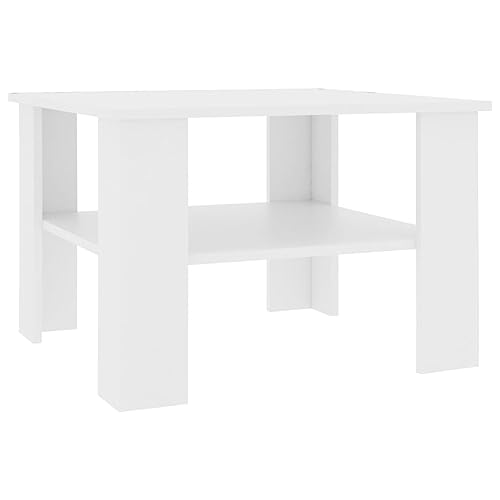 Myheimly Couchtisch Beistelltisch Wohnzimmertisch Kaffeetisch Sofatisch Tisch Telefontisch Weiß 60x60x42 cm Holzwerkstoff von Myheimly