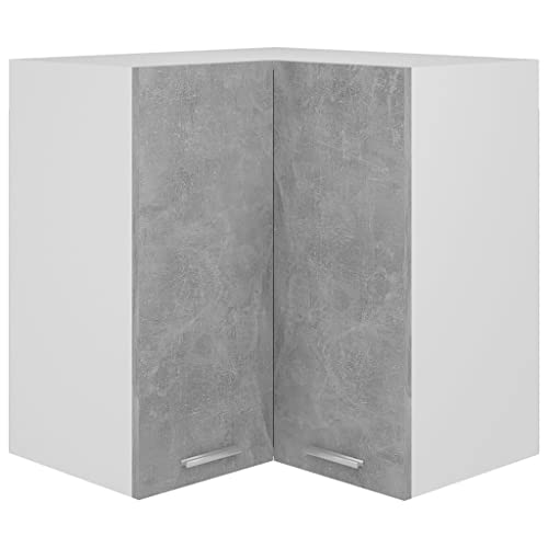 Myheimly Eckhängeschrank Betongrau 57x57x60 cm Holzwerkstoff Küchenschrank Küchenzeile Küchenmöbel Unterschrank Küchenunterschrank Schrank von Myheimly