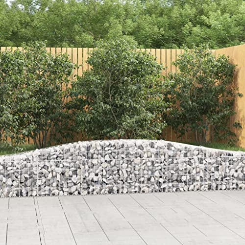 Myheimly Gabione mit Hochbogen, Steinkorb Drahtkorb, Gabionenkorb Verstärkte Gabionenhaken, Gabionenwand Gabionen Zaun,400 x 30 x 40/60 cm,1 Stück von Myheimly