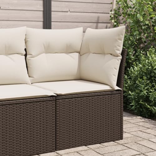 Myheimly Garten-Ecksofa mit Kissen Sofa mit Staufach unter Sitzfläche Poly Rattan Ecksofa Braun von Myheimly