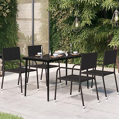 Myheimly Garten-Esstisch Schwarz 140x70x74 cm Stahl und Glas 3014464de Myheimly Garten-Esstisch Schwarz 140x70x74 cm Stahl und Glas 3014464de von Myheimly