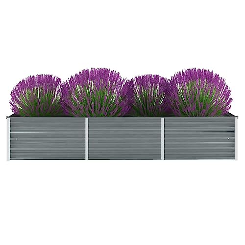 Myheimly Garten-Hochbeet Verzinkter Stahl Gartenbeet Pflanzbeet Frühbeet 240x80x45 cm Grau Myheimly Garten-Hochbeet Verzinkter Stahl Gartenbeet Pflanzbeet Frühbeet 240x80x45 cm Grau von Myheimly