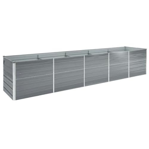 Myheimly Garten-Hochbeet Verzinkter Stahl Gartenbeet Pflanzbeet Frühbeet 400×80×77 cm Grau Myheimly Garten-Hochbeet Verzinkter Stahl Gartenbeet Pflanzbeet Frühbeet 400×80×77 cm Grau von Myheimly