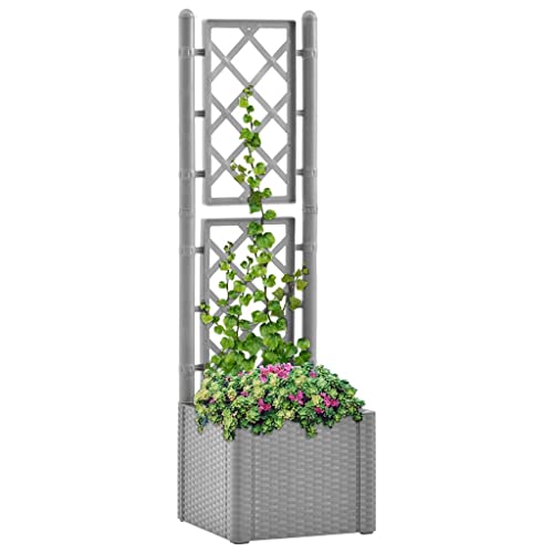 Myheimly Garten-Hochbeet mit Spalier und Selbstbewässerungssystem Rattan-Design Gartenspalier Blumenkübel Pflanzkasten Rankgitter Rankhilfe Grau Myheimly Garten-Hochbeet mit Spalier und Selbstbewässerungssystem Rattan-Design Gartenspalier Blumenkübel Pflanzkasten Rankgitter Rankhilfe Grau von Myheimly
