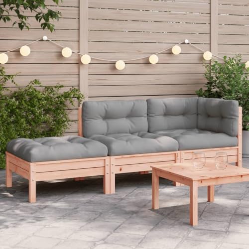 Myheimly Garten Sofa, Gartensofa,Gartencouch Modular,Sofa Couch Gartenmöbel Gartengarnitur, Garten-Sofa-Modul Natürliches Douglasie,3-Sitzer von Myheimly