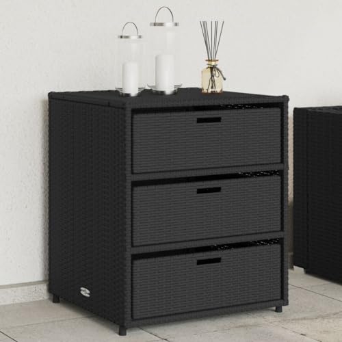 Myheimly Gartenschrank, Geräteschrank mit viel Stauraum, Beistellschrank Schrank mit Türen, Balkonschrank Terrassenschrank, Poly Rattan Gartenschrank Schwarz,55 x 59 x 69 cm Myheimly Gartenschrank, Geräteschrank mit viel Stauraum, Beistellschrank Schrank mit Türen, Balkonschrank Terrassenschrank, Poly Rattan Gartenschrank Schwarz,55 x 59 x 69 cm von Myheimly