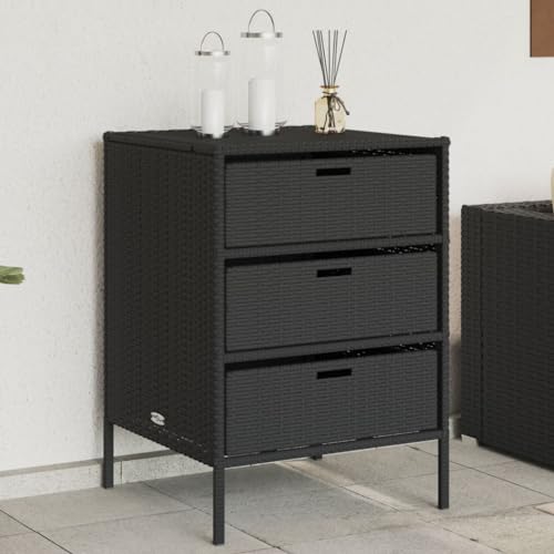 Myheimly Gartenschrank, Geräteschrank mit viel Stauraum, Beistellschrank Schrank mit Türen, Balkonschrank Terrassenschrank, Poly Rattan Gartenschrank Schwarz,55 x 59 x 80 cm Myheimly Gartenschrank, Geräteschrank mit viel Stauraum, Beistellschrank Schrank mit Türen, Balkonschrank Terrassenschrank, Poly Rattan Gartenschrank Schwarz,55 x 59 x 80 cm von Myheimly