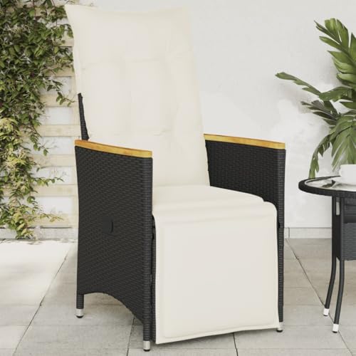 Myheimly Gartensessel Verstellbar mit Kissen Schwarz Poly Rattan mit Armlehne und Fußstütze Myheimly Gartensessel Verstellbar mit Kissen Schwarz Poly Rattan mit Armlehne und Fußstütze von Myheimly