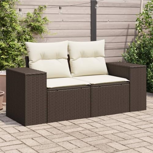 Myheimly Gartensofa mit Kissen 2-Sitzer Braun Poly Rattan Braun 3041951de1 von Myheimly