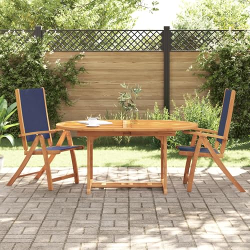 Myheimly Gartenstühle 2 STK. Klappbar Klappstühle Klappstuhl Gartenmöbel Balkon Sühle Gartenstuhl Massivholz Akazie und Textilene 2X 3015994de Blau von Myheimly