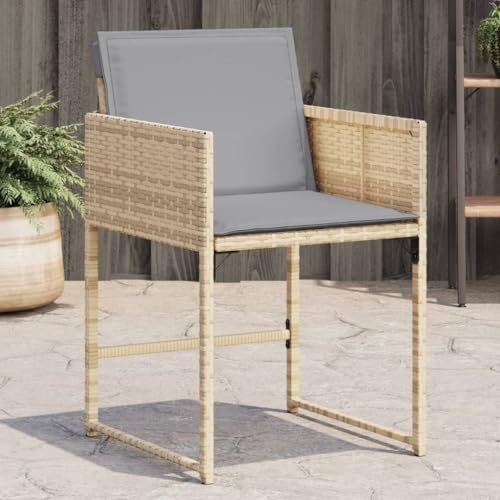 Myheimly Gartenstühle mit Kissen 4 STK. Beigemischung Poly Rattan Gartenstuhl Balkonstuhl Outdoor-Stuhl 4007481 von Myheimly
