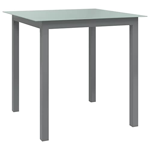 Myheimly Gartentisch Hellgrau 80x80x74 cm Aluminium und Glas Myheimly Gartentisch Hellgrau 80x80x74 cm Aluminium und Glas von Myheimly