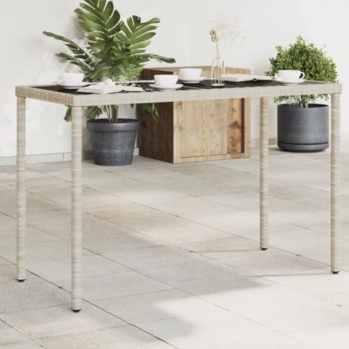 Myheimly Gartentisch mit Glasplatte Hellgrau 115x54x74 cm Poly Rattan Myheimly Gartentisch mit Glasplatte Hellgrau 115x54x74 cm Poly Rattan von Myheimly