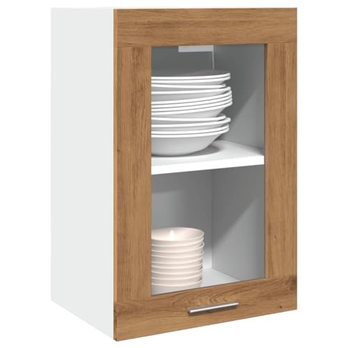 Myheimly Hängeschrank Glas Artisan-Eiche 40x31x60 cm Holzwerkstoff Küchenschrank Küchenzeile Küchenmöbel Unterschrank Küchenunterschrank Schrank von Myheimly