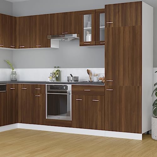 Myheimly Hängeschrank Glas Braun Eiche-Optik 60x31x60 cm Holzwerkstoff Küchenschrank Küchenzeile Küchenmöbel Unterschrank Küchenunterschrank Schrank von Myheimly