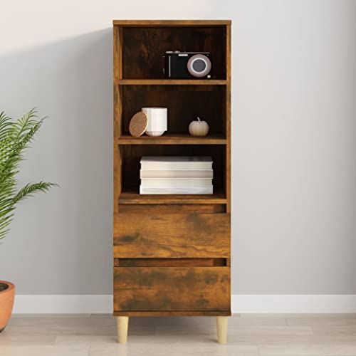 Myheimly Highboard Sideboard Schrank Kommode Anrichte Beistellschrank Mehrzweckschrank Hochschrank Standschrank 40x36x110cm Holzwerkstoff Räuchereiche von Myheimly