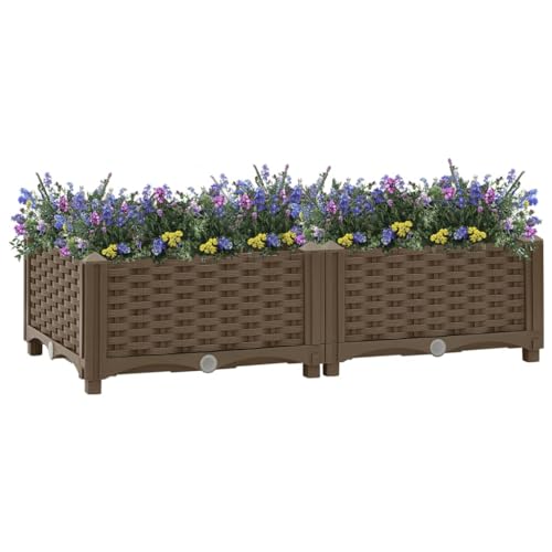 Myheimly Hochbeet 80x40x23cm Kräuterbeet Gemüsebeet zum Selber Bauen, Blumenkasten im Rattan-Look, Pflanzkasten für Garten Terrasse Balkon Polypropylen Braun Myheimly Hochbeet 80x40x23cm Kräuterbeet Gemüsebeet zum Selber Bauen, Blumenkasten im Rattan-Look, Pflanzkasten für Garten Terrasse Balkon Polypropylen Braun von Myheimly