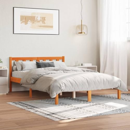 Myheimly Kiefer Massivholzbett Bettgestell Bett Holzbett Futonbett Bettrahmen Schlafzimmerbett Schlafzimmermöbel Wachsbraun,140 x 190 cm Myheimly Kiefer Massivholzbett Bettgestell Bett Holzbett Futonbett Bettrahmen Schlafzimmerbett Schlafzimmermöbel Wachsbraun,140 x 190 cm von Myheimly