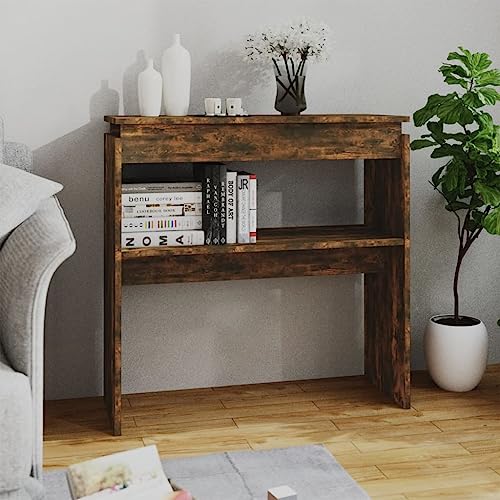 Myheimly Konsole Beistelltisch Flurtisch Sideboard Ablagetisch Wandtisch Schminktisch Räuchereiche 80x30x80cm Holzwerkstoff Myheimly Konsole Beistelltisch Flurtisch Sideboard Ablagetisch Wandtisch Schminktisch Räuchereiche 80x30x80cm Holzwerkstoff von Myheimly