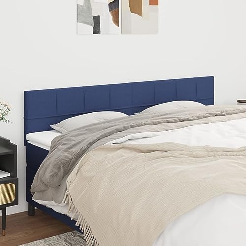 Myheimly Kopfteil, Bettkopfteil mit Holzbeinen, Höhenverstellbar Polsterkopfteil für Bett, Betthaupt Bettzubehör Schlafzimmere 2 STK. Blau 80x5x78/88 cm Stoff Modell Niedrig Myheimly Kopfteil, Bettkopfteil mit Holzbeinen, Höhenverstellbar Polsterkopfteil für Bett, Betthaupt Bettzubehör Schlafzimmere 2 STK. Blau 80x5x78/88 cm Stoff Modell Niedrig von Myheimly