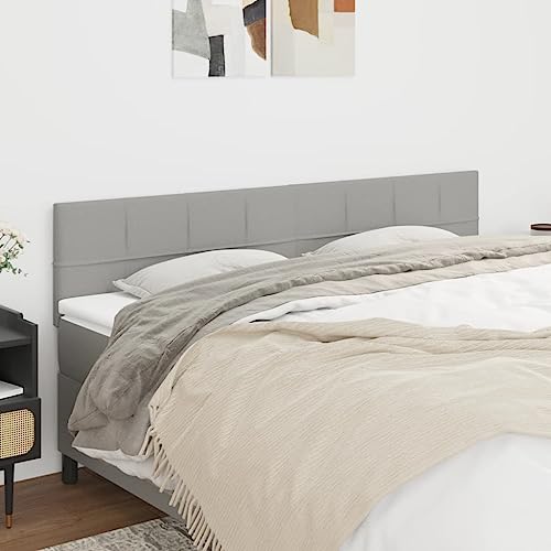Myheimly Kopfteil, Bettkopfteil mit Holzbeinen, Höhenverstellbar Polsterkopfteil für Bett, Betthaupt Bettzubehör Schlafzimmere 2 STK. Hellgrau 100x5x78/88 cm Stoff Modell Niedrig Myheimly Kopfteil, Bettkopfteil mit Holzbeinen, Höhenverstellbar Polsterkopfteil für Bett, Betthaupt Bettzubehör Schlafzimmere 2 STK. Hellgrau 100x5x78/88 cm Stoff Modell Niedrig von Myheimly