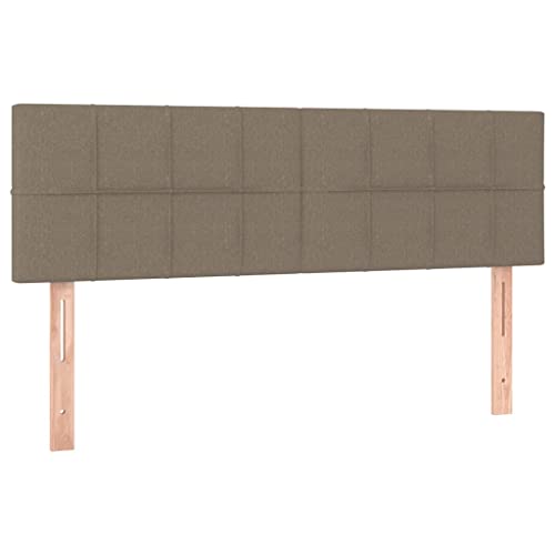 Myheimly Kopfteil Bettkopfteil mit Holzbeinen, Höhenverstellbar Polsterkopfteil für Bett, Betthaupt Bettzubehör Schlafzimmere 2 STK. Taupe 72x5x78/88 cm Stoff Niedrig von Myheimly