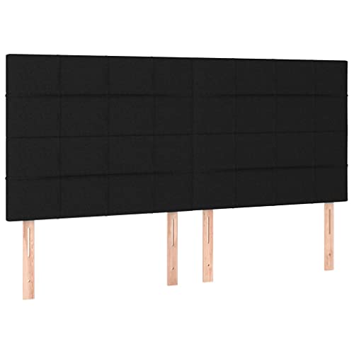 Myheimly Kopfteil Bettkopfteil mit Holzbeinen, Höhenverstellbar Polsterkopfteil für Bett, Betthaupt Bettzubehör Schlafzimmere 4 STK. Schwarz 100x5x78/88 cm Stoff Hoch Myheimly Kopfteil Bettkopfteil mit Holzbeinen, Höhenverstellbar Polsterkopfteil für Bett, Betthaupt Bettzubehör Schlafzimmere 4 STK. Schwarz 100x5x78/88 cm Stoff Hoch von Myheimly