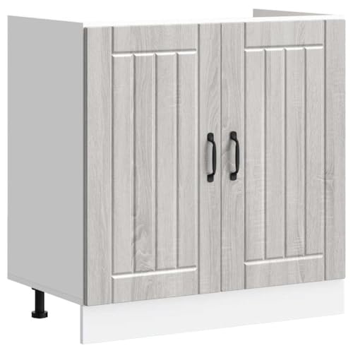 Myheimly Küchenschrank Küchenzeile,Küchenmöbel Einbauküche Schrank,Holzwerkstoff Schrank,Grau Sonoma,Waschbeckenunterschrank,80 x 46 x 81.5 cm Myheimly Küchenschrank Küchenzeile,Küchenmöbel Einbauküche Schrank,Holzwerkstoff Schrank,Grau Sonoma,Waschbeckenunterschrank,80 x 46 x 81.5 cm von Myheimly