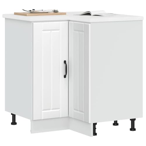 Myheimly Küchenschrank Küchenzeile,Küchenmöbel Einbauküche Schrank,Holzwerkstoff Schrank,Weiß,Corner Cabinet,75.5 x 75.5 x 81.5 cm von Myheimly
