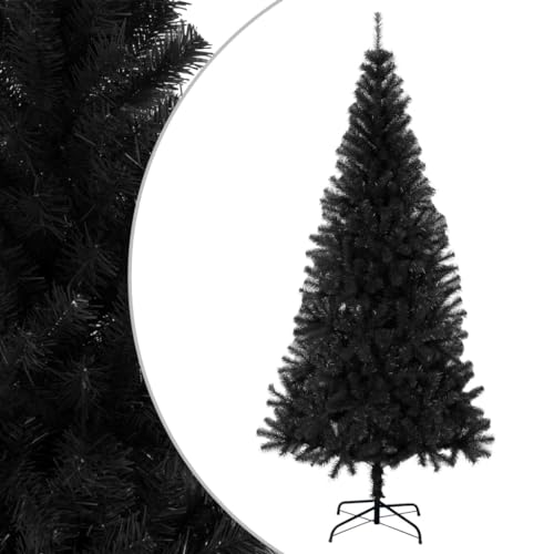 Myheimly Künstlicher Weihnachtsbaum mit Ständer Christbaum Tannenbaum Dekobaum Kunstbaum Weihnachten Dekoration Weihnachtsdeko PVC Schwarz,240 x 120 cm von Myheimly