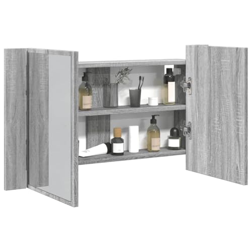 Myheimly LED Bad Spiegelschrank Badezimmerspiegel Badspiegel Spiegel Badschrank Badezimmerschrank Hängeschrank Wandschrank 80x12x45cm Acryl Spiegelschrank,Grau Sonoma Myheimly LED Bad Spiegelschrank Badezimmerspiegel Badspiegel Spiegel Badschrank Badezimmerschrank Hängeschrank Wandschrank 80x12x45cm Acryl Spiegelschrank,Grau Sonoma von Myheimly