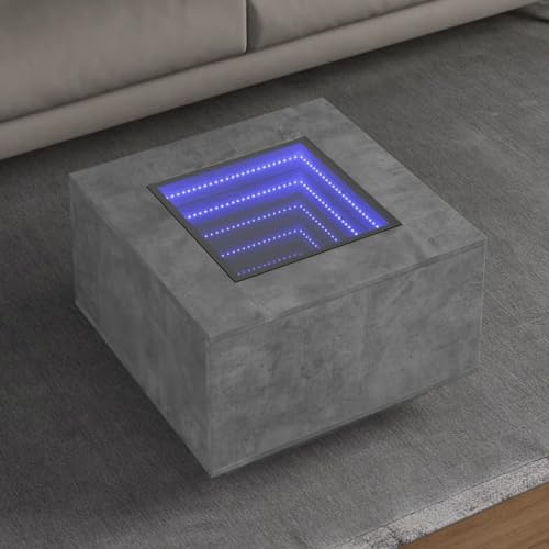 Myheimly LED Couchtisch, Beistelltisch mit LED-Infinity-Spiegel, Kaffeetisch Sofatisch für Wohnzimmer, Wohnzimmertisch,Holzwerkstoff Couchtisch Betongrau,60 x 60 x 40 cm Myheimly LED Couchtisch, Beistelltisch mit LED-Infinity-Spiegel, Kaffeetisch Sofatisch für Wohnzimmer, Wohnzimmertisch,Holzwerkstoff Couchtisch Betongrau,60 x 60 x 40 cm von Myheimly