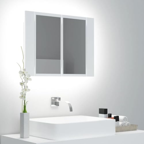 Myheimly LED Spiegelschrank, Badezimmerspiegel mit Beleuchtung Lichtfarbe Einstellbar, Badschrank mit viel Stauraum,Holzwerkstoff Spiegelschrank Weiß Myheimly LED Spiegelschrank, Badezimmerspiegel mit Beleuchtung Lichtfarbe Einstellbar, Badschrank mit viel Stauraum,Holzwerkstoff Spiegelschrank Weiß von Myheimly